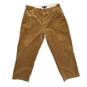 VINTAGE 90s Polo Ralph Lauren Wide Wale Corduroy Pants Beige Men's Sz 38x30 READ
